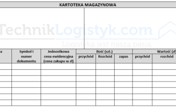 Kartoteka magazynowa KARTOTEKA-MAGAZYNOWA-pusta